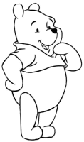A coloring page of winnie the pooh